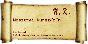 Nosztrai Kurszán névjegykártya